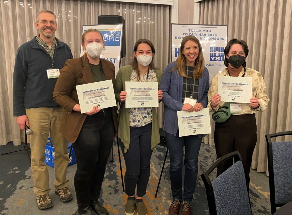 Student awardees at the 2023 Northeast Aquatic Biologist Conference.