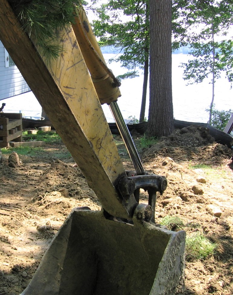 Digger near the shoreline