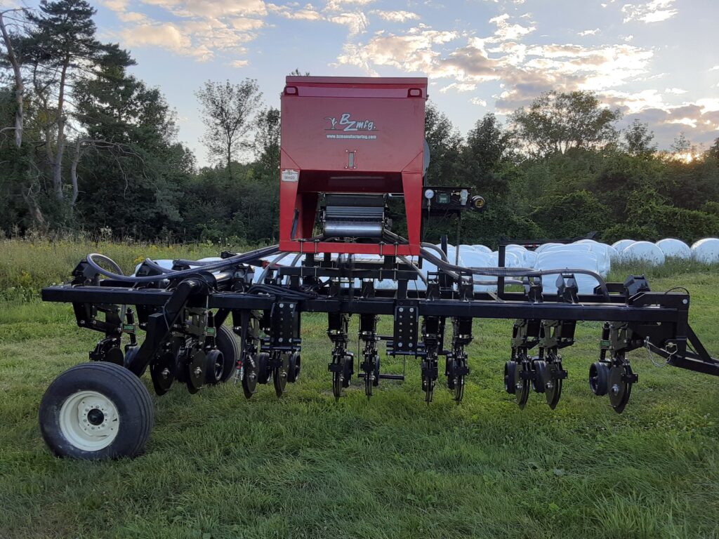 Six-row interseeder. Photo credit: Clinton County Soil and Water Conservation District.