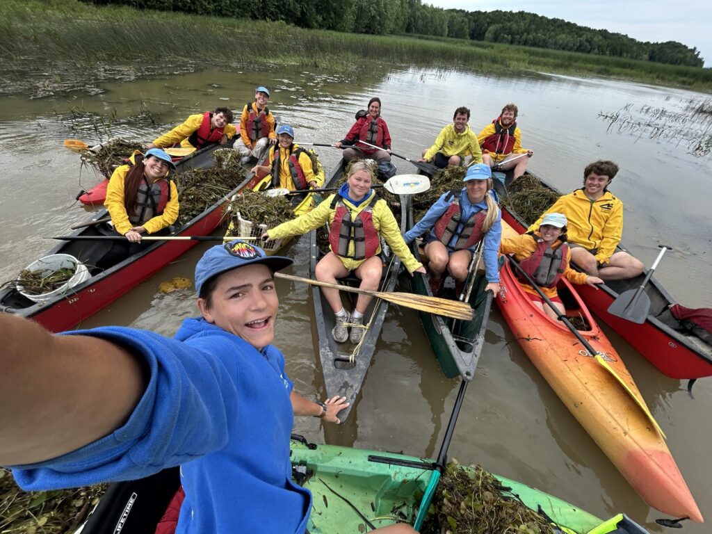 Boat Launch Stewards with the Lake Champlain Basin Program collect aquatic invasive species via canoe and kayak.