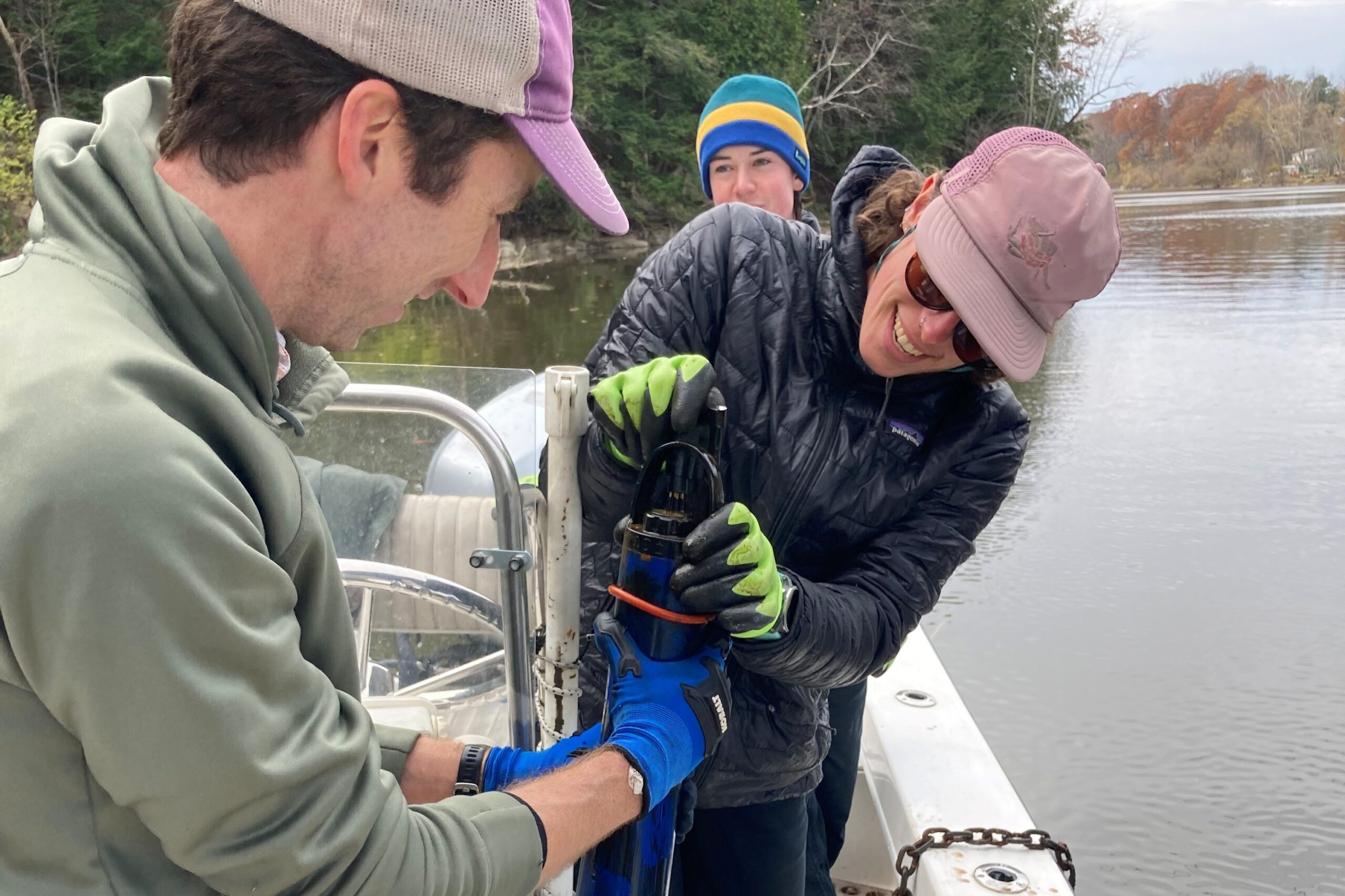Sampling with Lake Champlain Basin Program staff.