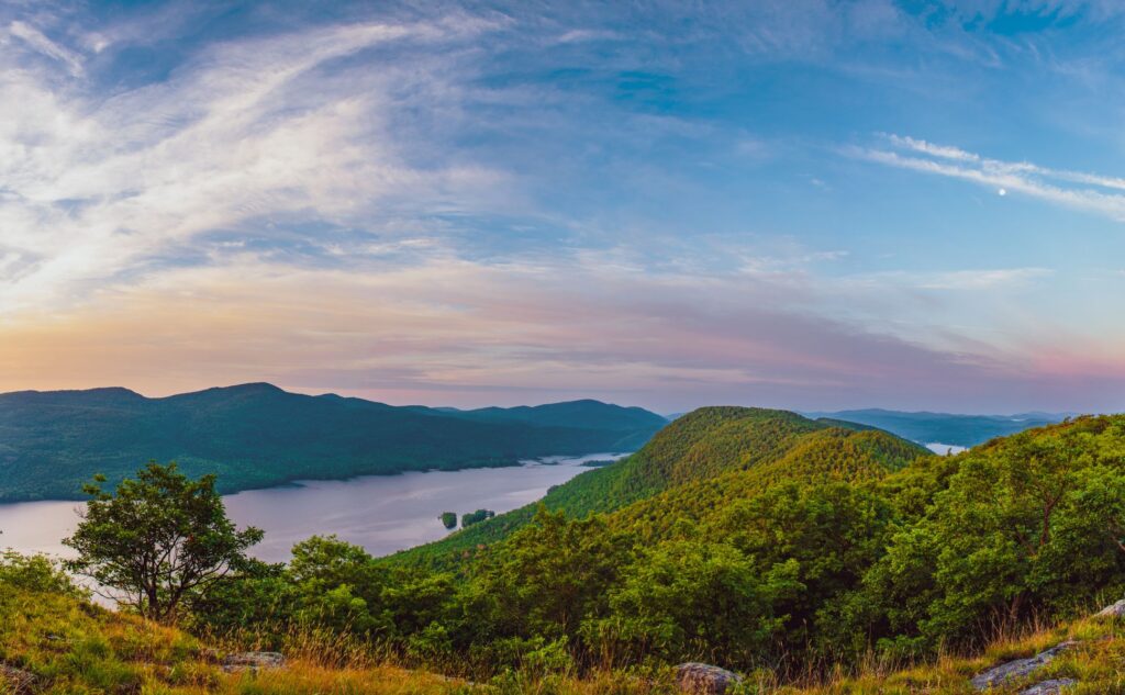 Sunrise on Lake George, New York.